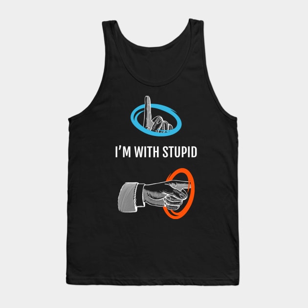 I'm with Stupid Tank Top by andreabaldinazzo